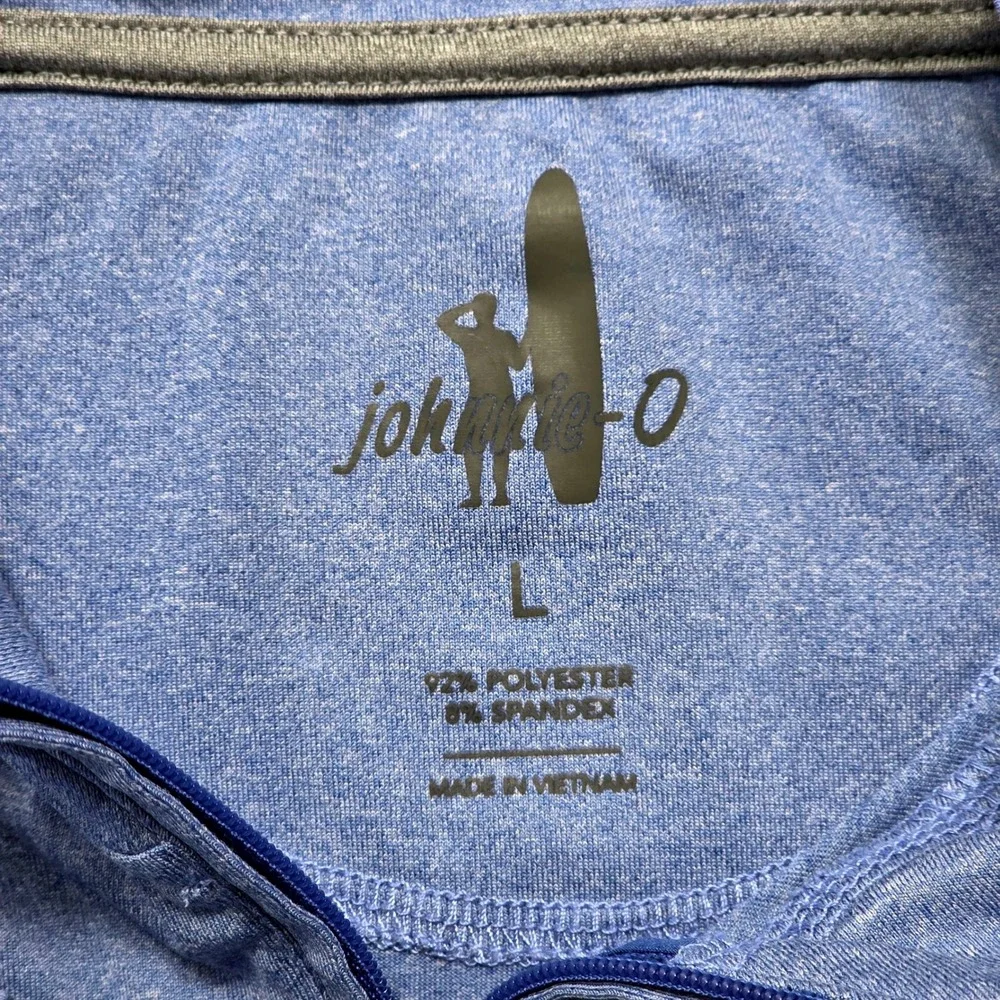 Johnnie-O Men's Large Blue‎ Quarter Zip Pullover Isuzu Performance Golf Shirt